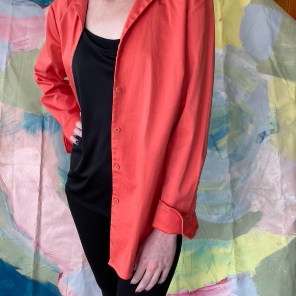 Ladies Blouse Orange, By August Silk LOGIC, Sz 8 - Picture 1 of 12